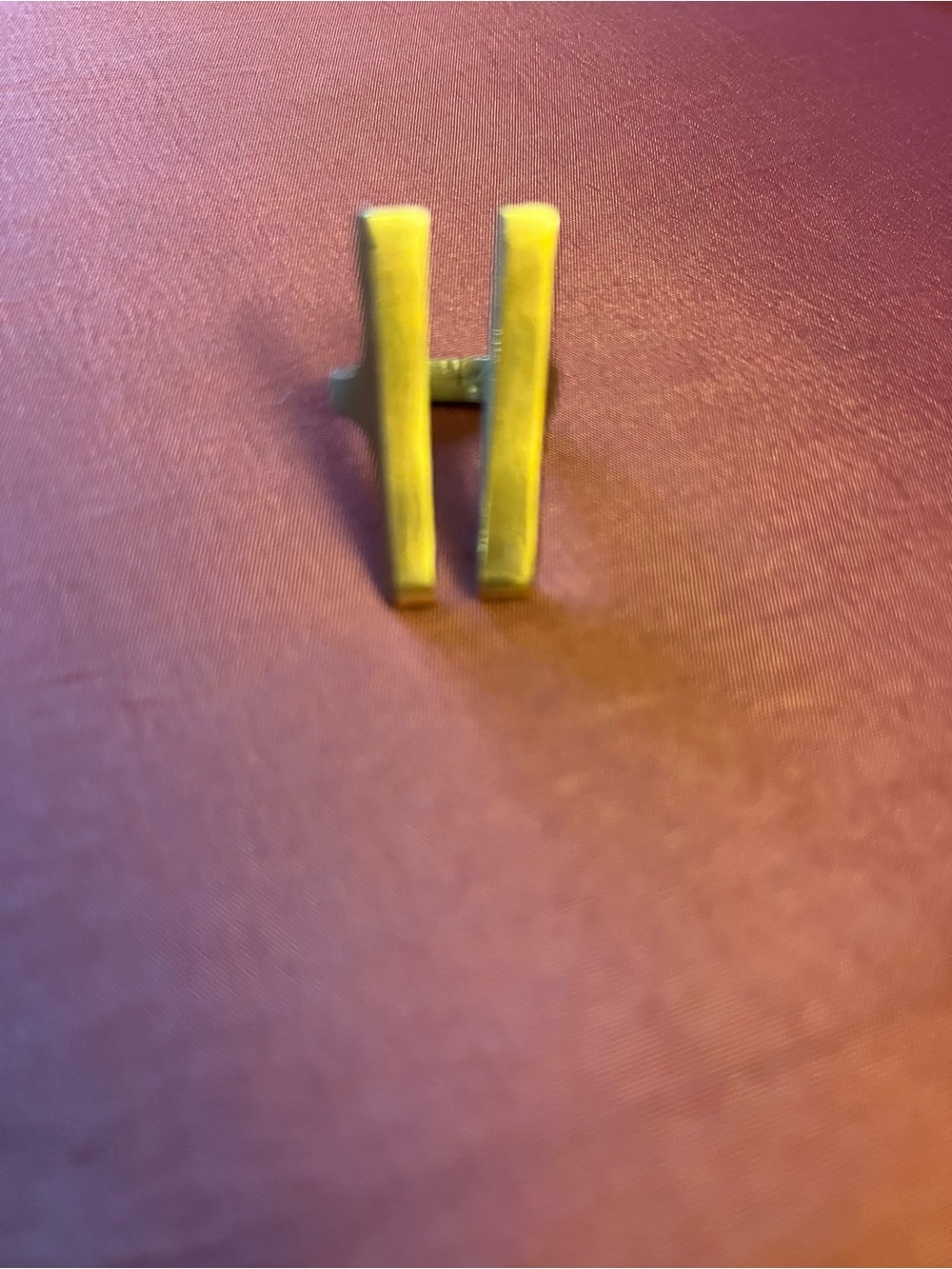 Gold Tone 'H' Letter Fashion Ring